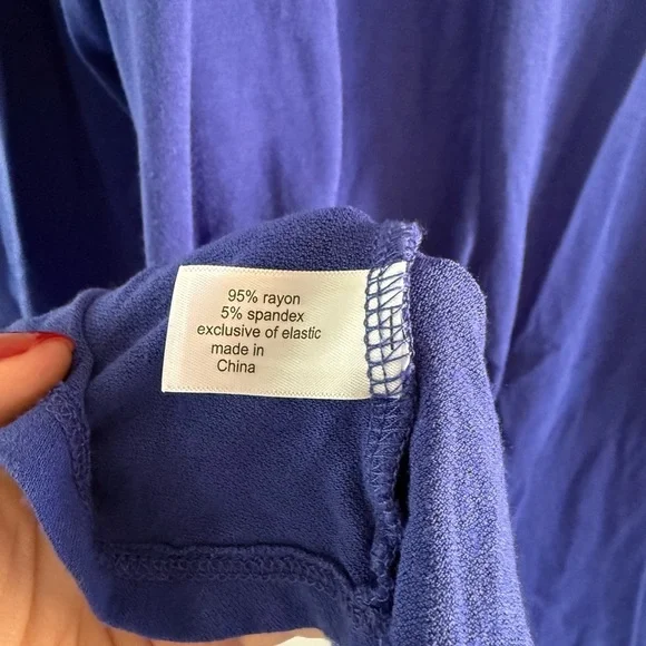 Swing 3/4-Sleeve‎ Smocked Yoke Top Lane Bryant 18/20 Clematis Blue - Picture 4 of 7